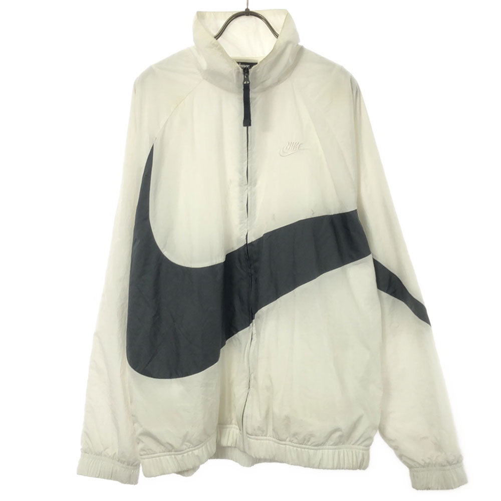 NIKE ナイキ スウッシュ ナイロンジャケット L ホワイト×ブラック 裏メッシュ メンズ