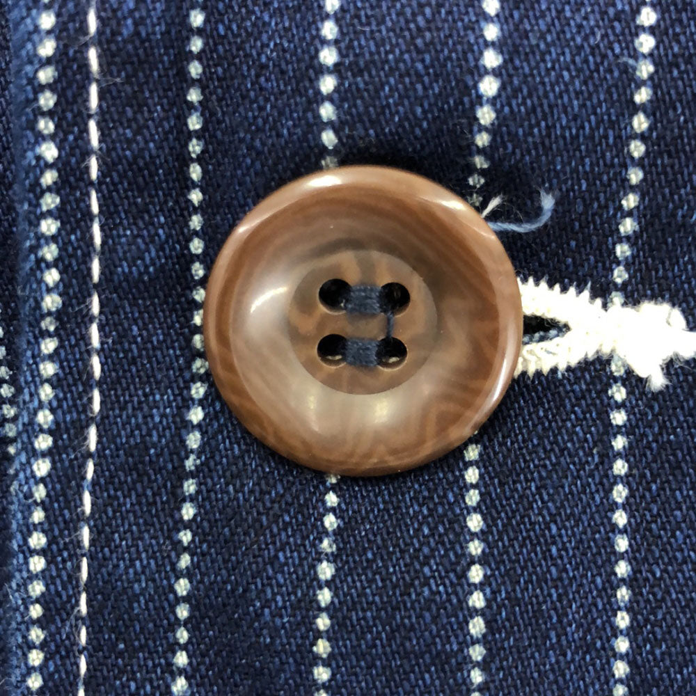 フェローズ インディゴ染め ストライブ柄 カバーオール 38 ネイビー×ホワイト Pherrow's メンズ