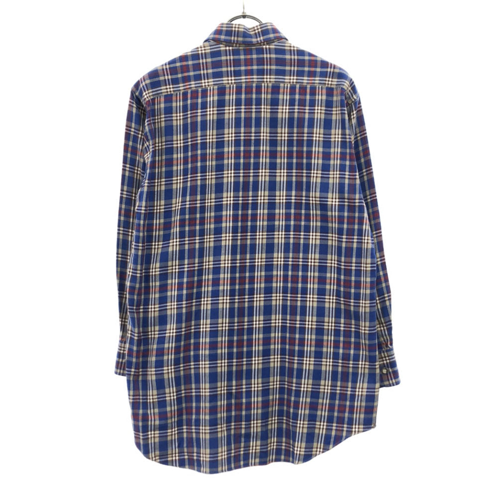 Burberrys バーバリーズ 90s チエック柄 長袖 シャツ ブルー系 オーダーメイド オールド メンズ