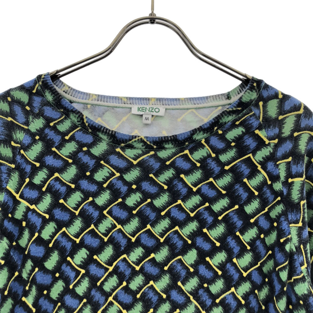 KENZO ケンゾー 総柄 5分袖 フレア ワンピース M レディース