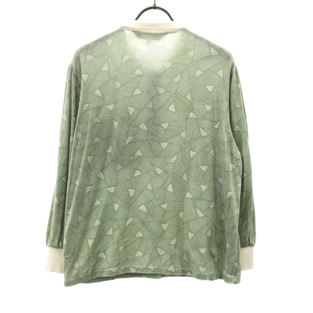 Christian Dior SPORTS クリスチャンディオール スポーツ 80s ロゴ刺繍 長袖 ポロシャツ M グリーン×ホワイト オールド ヴィンテージ レディース