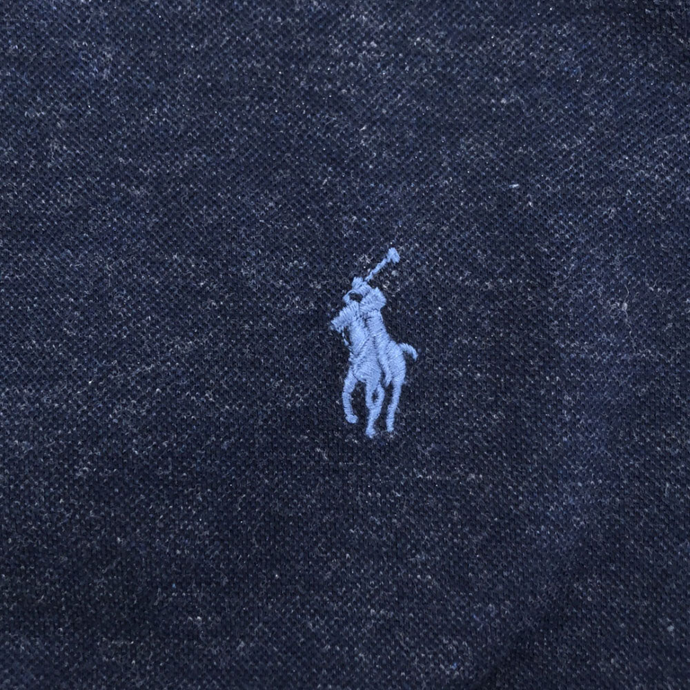 ポロラルフローレン ロゴ刺繍 長袖 ストレッチ シャツ M ネイビー POLO RALPH LAUREN メンズ