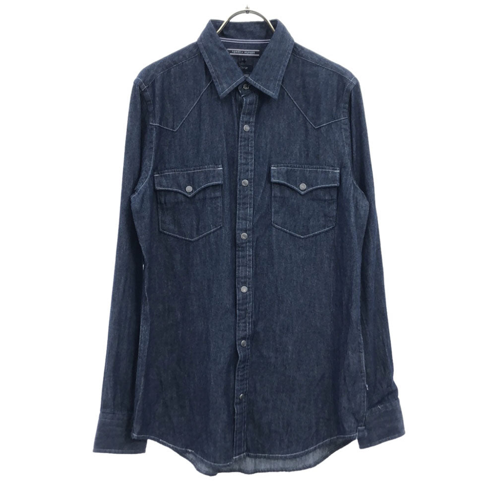 未使用 TOMMY HILFIGER トミーヒルフィガー 長袖 デニム ウエスタンシャツ S タグ付き メンズ