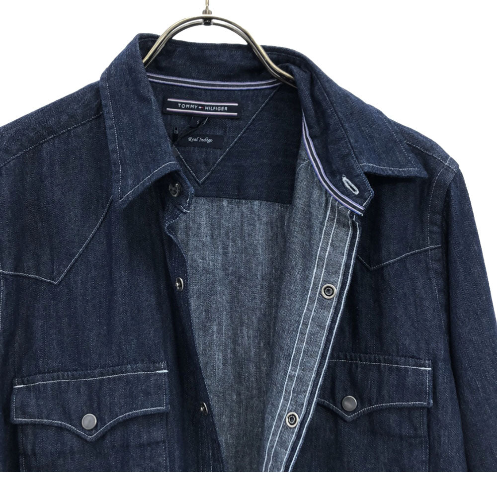 未使用 TOMMY HILFIGER トミーヒルフィガー 長袖 デニム ウエスタンシャツ S タグ付き メンズ