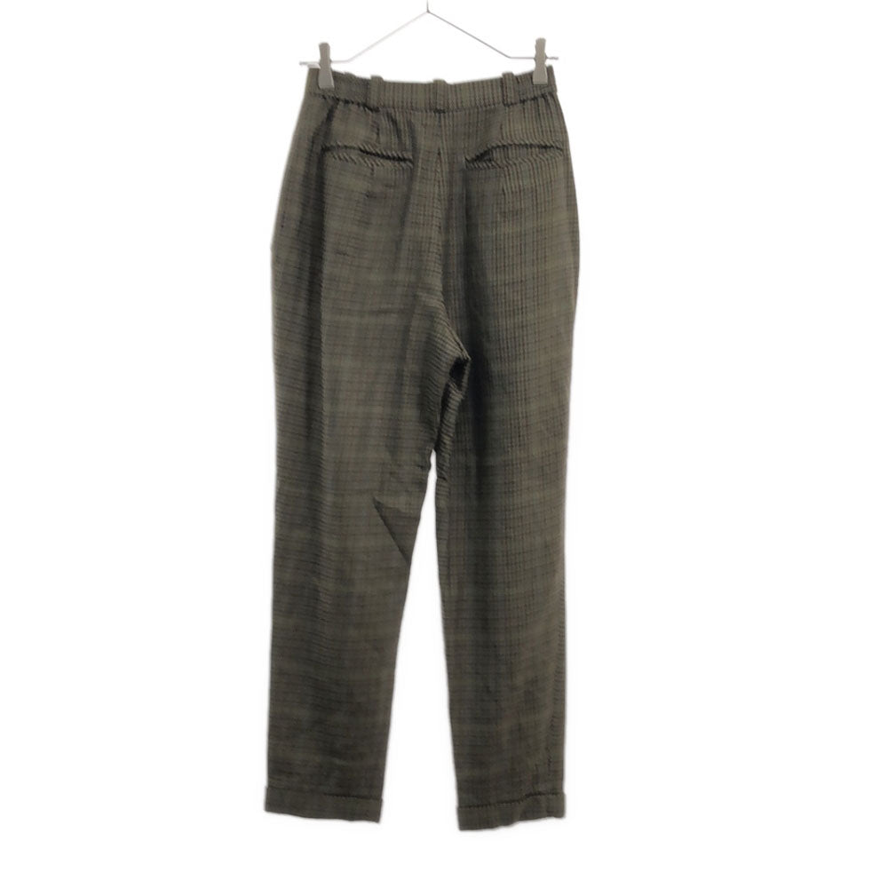 Christian Dior SPORTS クリスチャンディオール スポーツ 90s 千鳥格子 ツータック ウールパンツ M カーキ系 テーパードパンツ オールド ヴィンテージ レディース