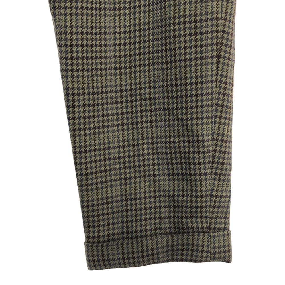 Christian Dior SPORTS クリスチャンディオール スポーツ 90s 千鳥格子 ツータック ウールパンツ M カーキ系 テーパードパンツ オールド ヴィンテージ レディース