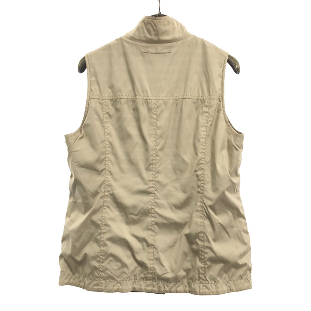 アクアスキュータム ジップ ベスト ベージュ Aquascutum 裏ボーダー柄 レディース