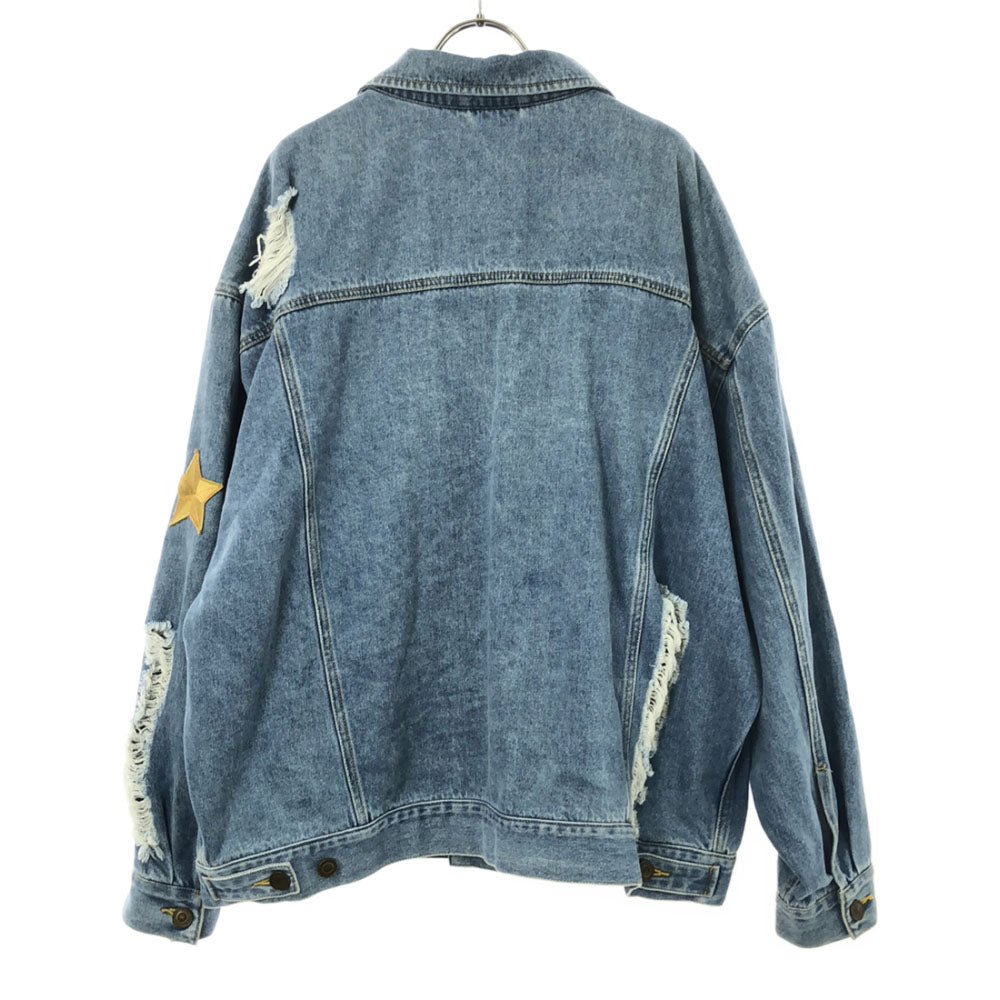 The Quintessential Quintuplets 五等分の花嫁 中野五月 刺繍 デニムジャケット ダメージ加工 アニメ Collaboration apparel ジージャン メンズ