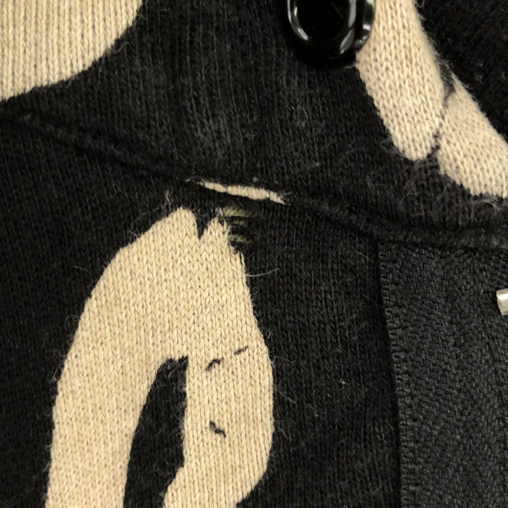 MARC BY MARC JACOBS マークバイマークジェイコブス 総柄 長袖 スウェット ジップパーカー XS ブラック レディース