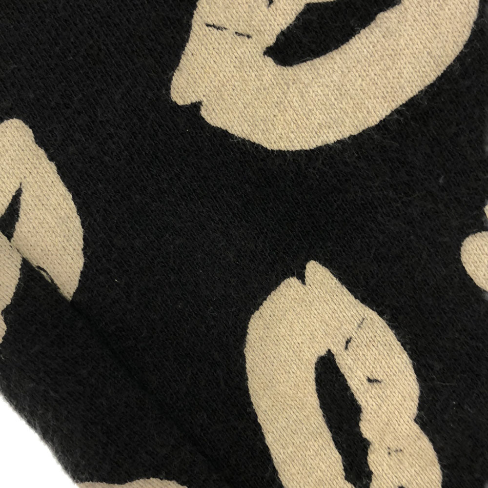 MARC BY MARC JACOBS マークバイマークジェイコブス 総柄 長袖 スウェット ジップパーカー XS ブラック レディース