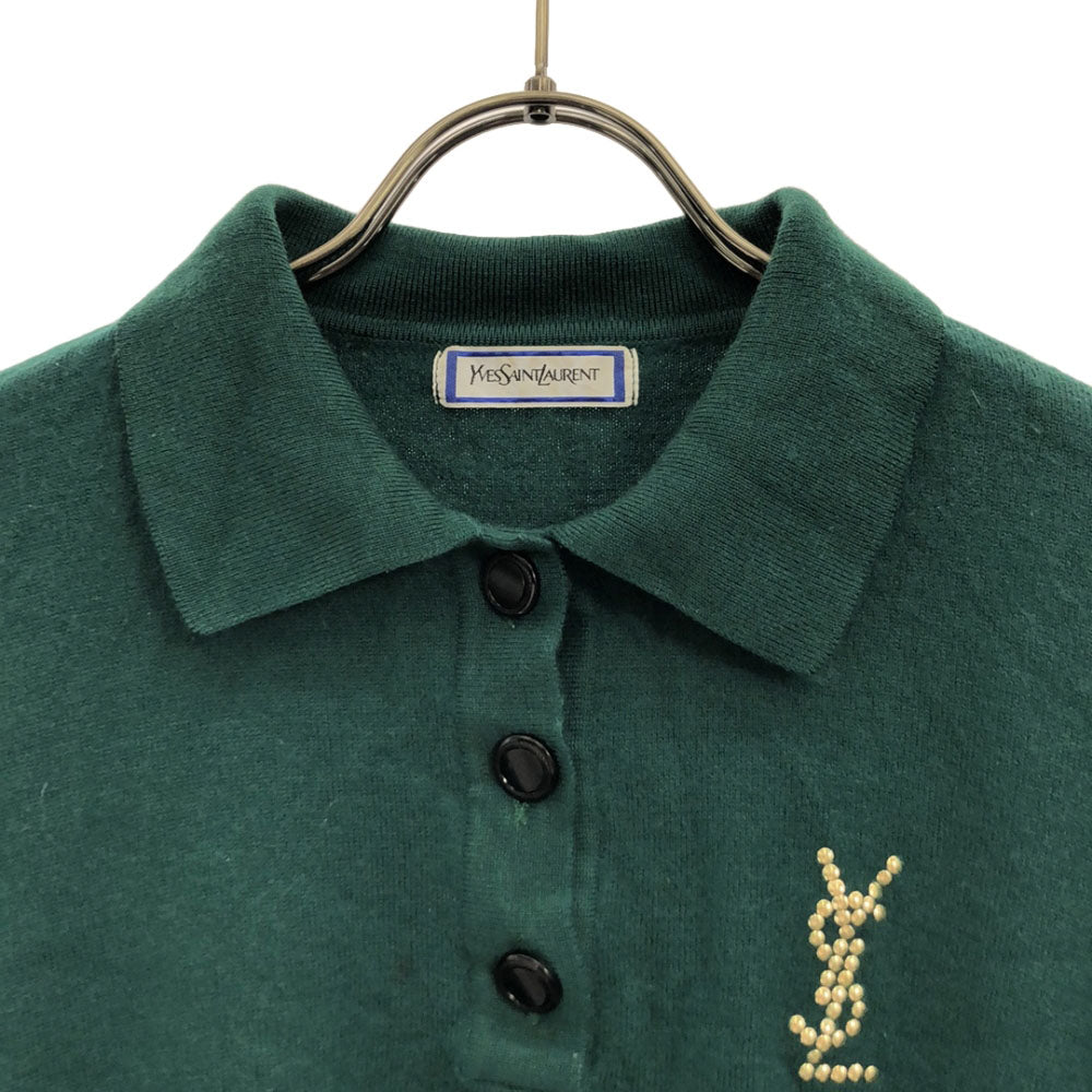 イヴサンローラン 90s ウール 長袖 セーター M グリーン YVES SAINT LAURENT ニット オールド レディース