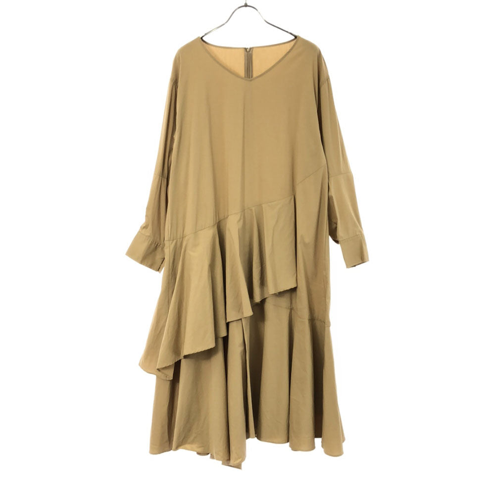 ELENDEEK エレンディーク 長袖 ティアード ワンピース 2 キャメル バックジップ レディース