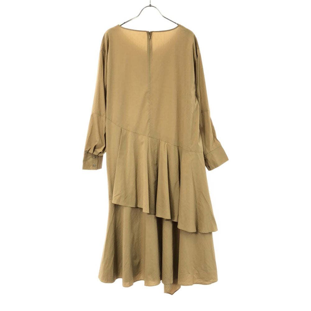 ELENDEEK エレンディーク 長袖 ティアード ワンピース 2 キャメル バックジップ レディース