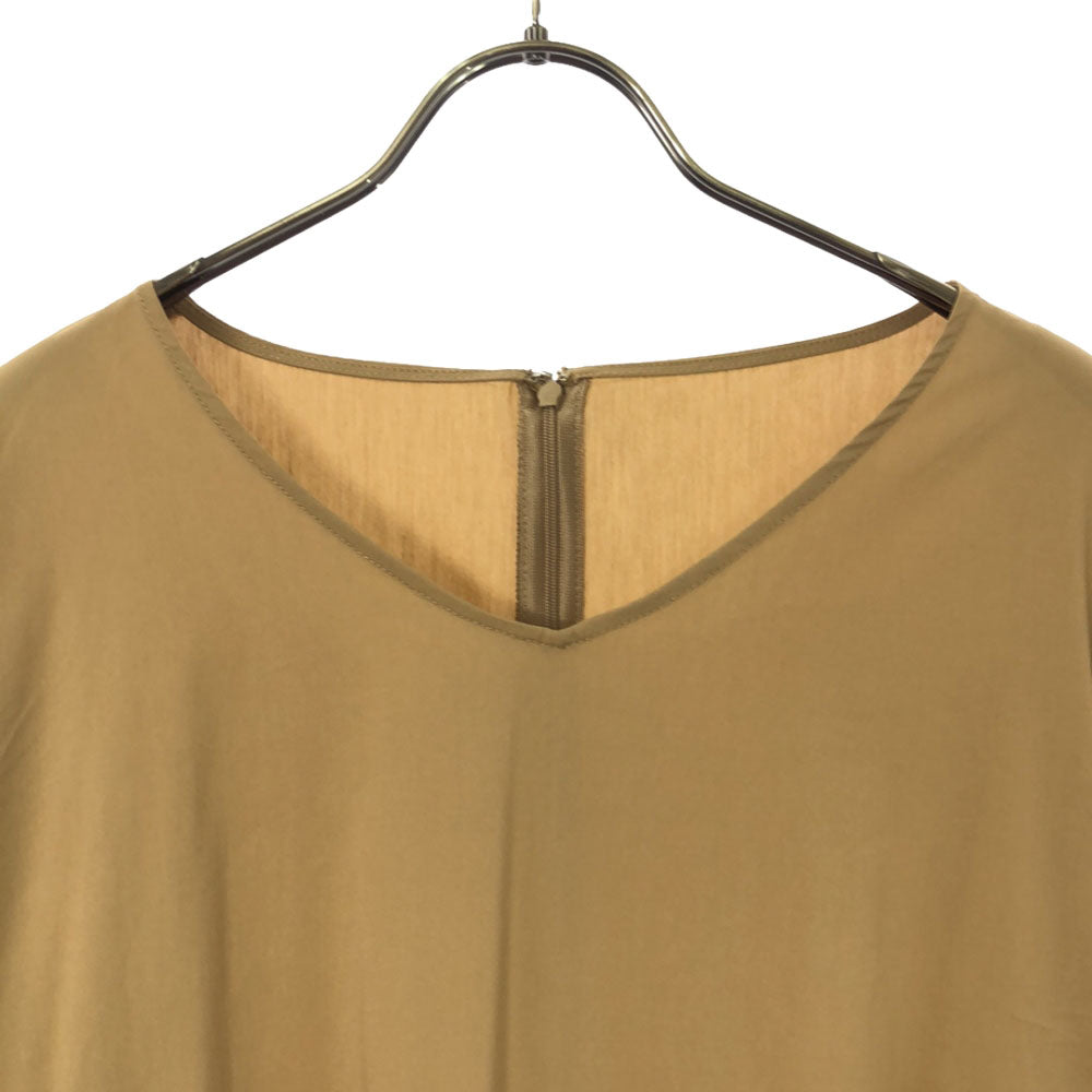 ELENDEEK エレンディーク 長袖 ティアード ワンピース 2 キャメル バックジップ レディース