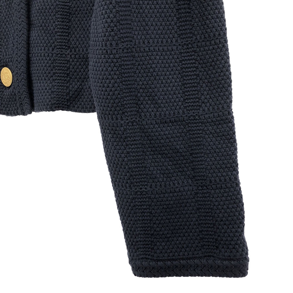 SNIDEL スナイデル SWNJ241118 長袖 ツイード ニットジャケット F ネイビー レディース