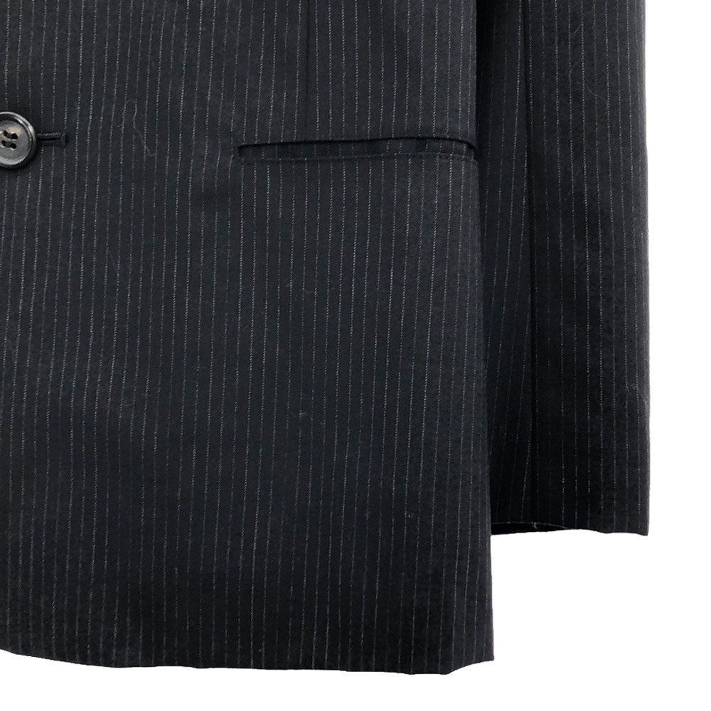 sunaokuwahara スナオクワハラ 日本製 ストライプ テーラードジャケット M ブラック×グレー 裏地付き レディース