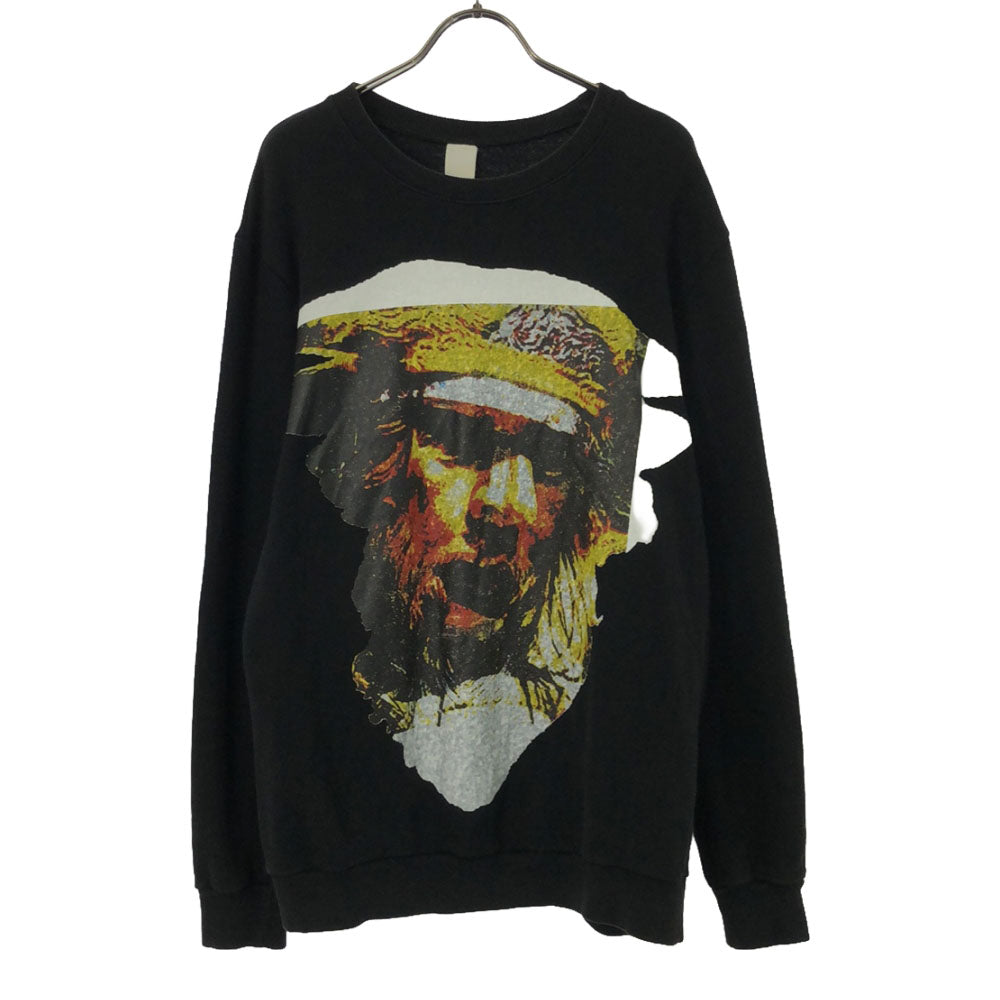 ATTACHMENT アタッチメント プリント 長袖 トレーナー ブラック スウェット メンズ