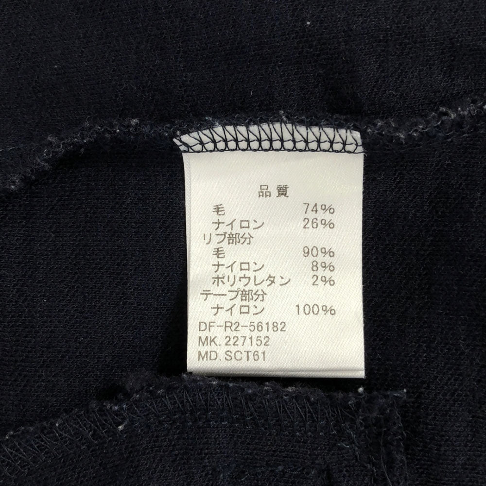 Psycho Bunny サイコバニー 日本製 ウールブレンド 刺繍 長袖 ニットカーディガン M ネイビー サイドスリット ゴルフ メンズ