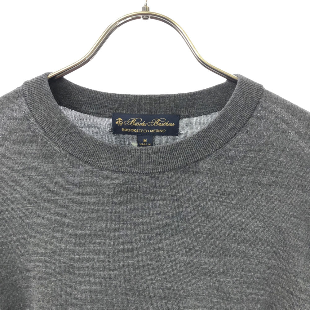 未使用 ブルックスブラザーズ ウール 長袖 セーター M グレー Brooks Brothers タグ付き ニット メンズ