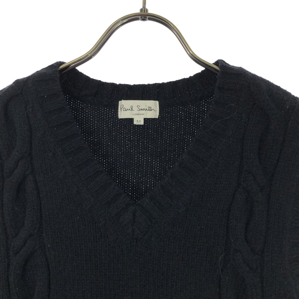 Paul Smith ポールスミス ウールブレンド Vネック ニットベスト M ブラック レディース