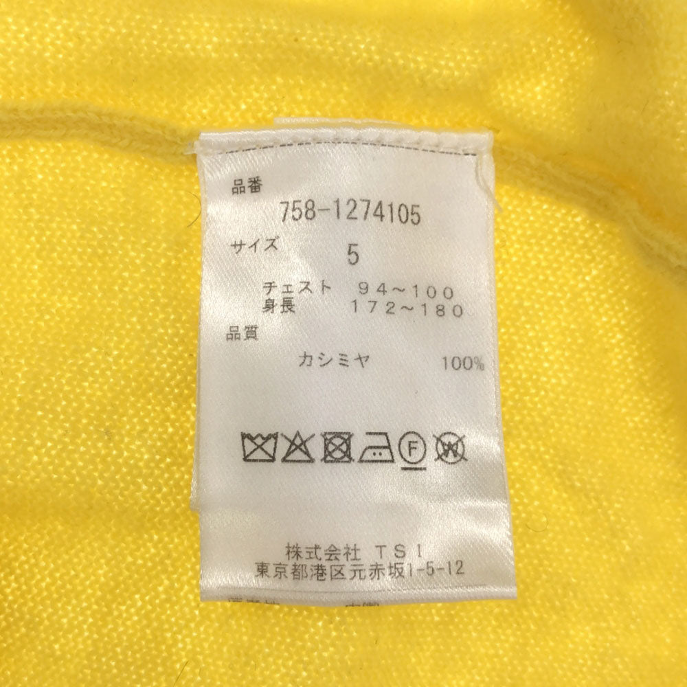 MASTER BUNNY EDITION マスターバニーエディション カシミヤ100% ゴルフ 長袖 タートルネック セーター 5 イエロー ニット メンズ