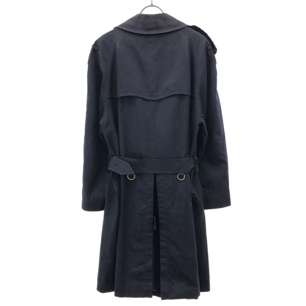 重厚ヴィンテージ【英国製の品格】●Burberrys●メンズトレンチ 48相当 バーバリーズ 70s 80s 英国製 長袖 トレンチコート ネイビー Burberrys