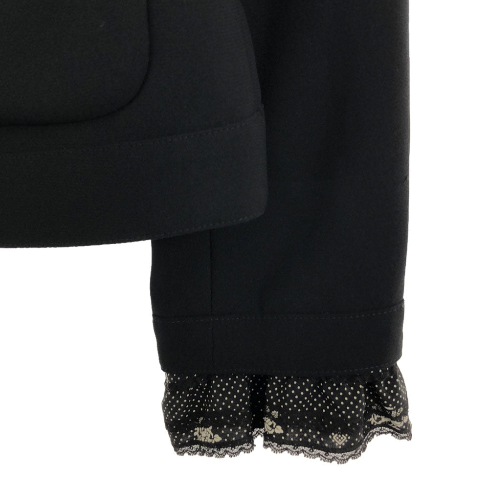 PINK HOUSE ピンクハウス 花柄 フリルレース付き ジャケット M ブラック レディース