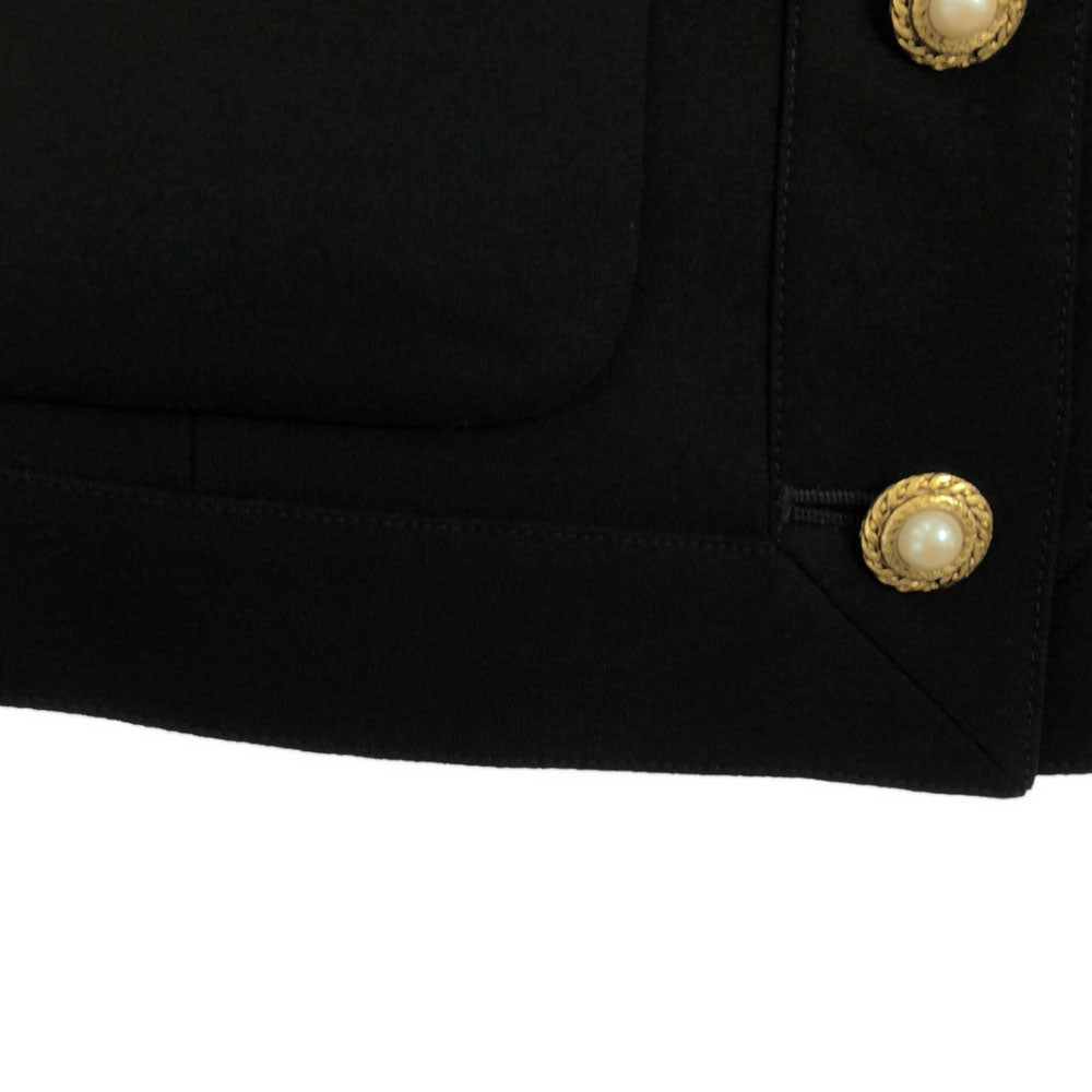 PINK HOUSE ピンクハウス 花柄 フリルレース付き ジャケット M ブラック レディース