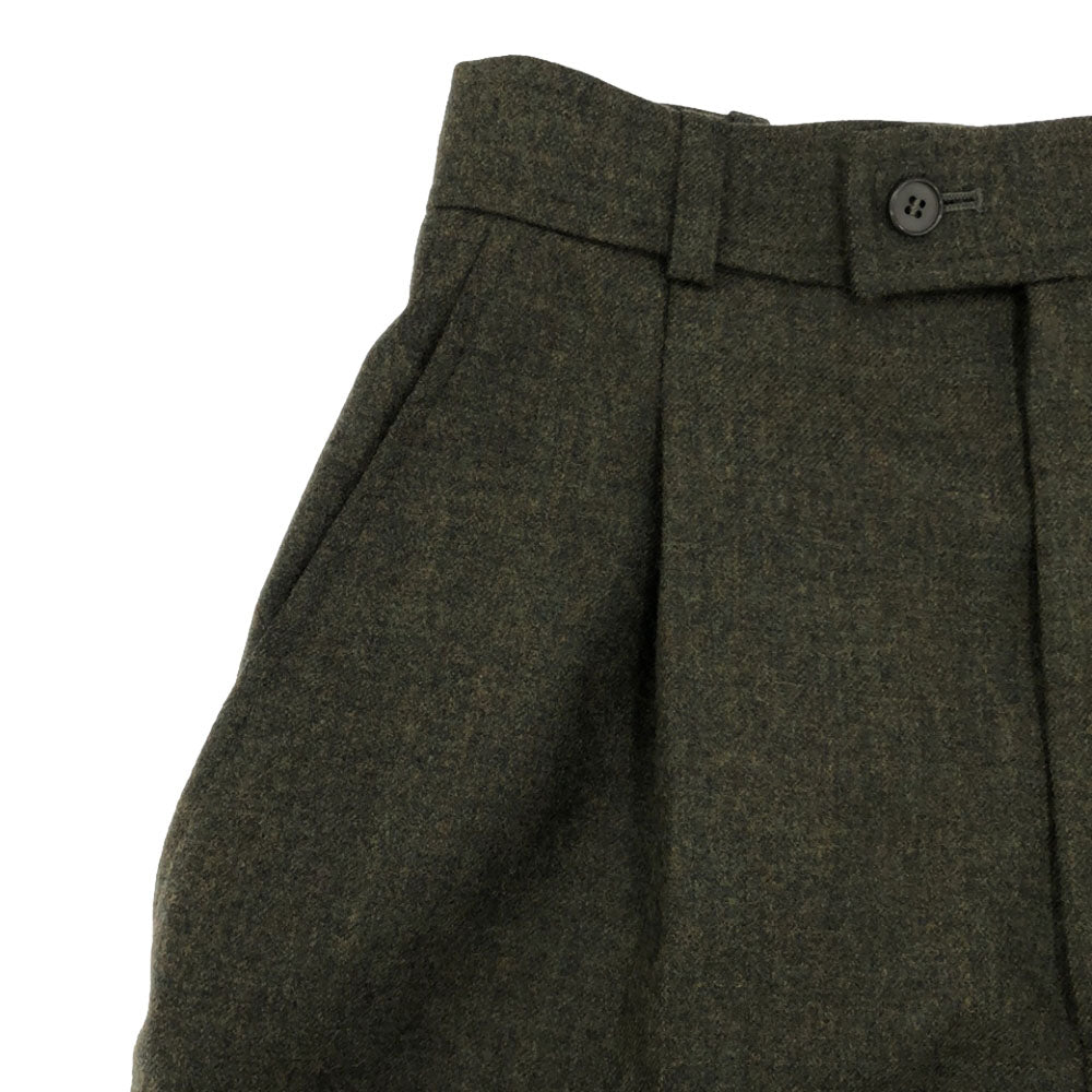 イヴサンローラン 90s フランス製 オールド ウールパンツ カーキ系 YVES SAINT LAURENT テーパードパンツ レディース