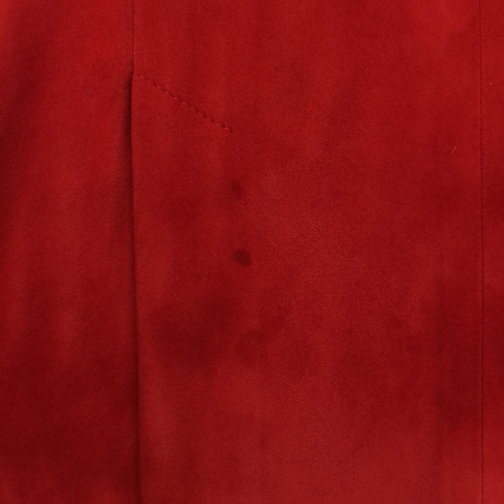 グッチ イタリア製 レザー スカートスーツ 上下 セットアップ 40 レッド GUCCI オールド レディース