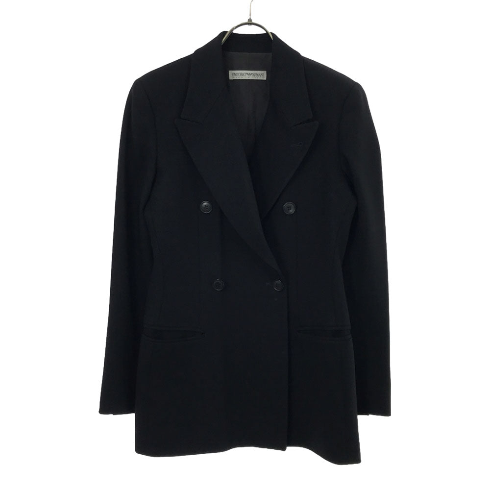 Emporio Armani エンポリオアルマーニ 90s イタリア製 ウール スカートスーツ 上下 セットアップ 38 ブラック オールド レディース