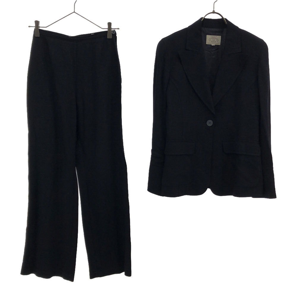 アルマーニジーンズ 90s イタリア製 ストライプ パンツスーツ 上下 セットアップ 38 ネイビー ARMANI JEANS 肩パット オールド レディース