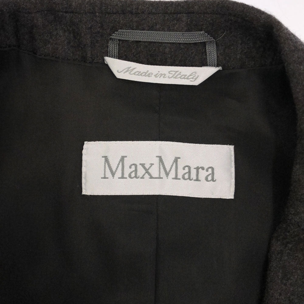マックスマーラ イタリア製 ウールブレンド パンツスーツ 上下 セットアップ 42 ブラウン系 MAX MARA 飾りポケット レディース