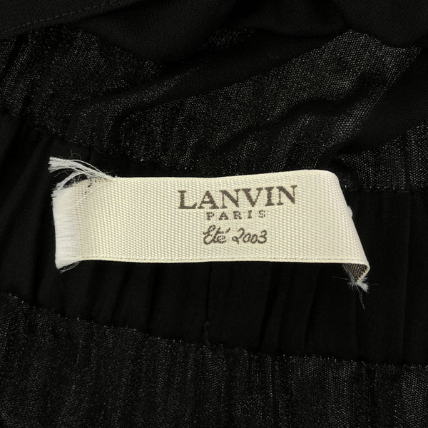 ランバン フランス製 ノースリーブ 膝丈ワンピース 36 ブラック LANVIN レディース