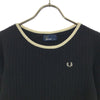 フレッドペリー 日本製 ウール 5分袖 ニット チュニック 8 ブラック FRED PERRY レディース