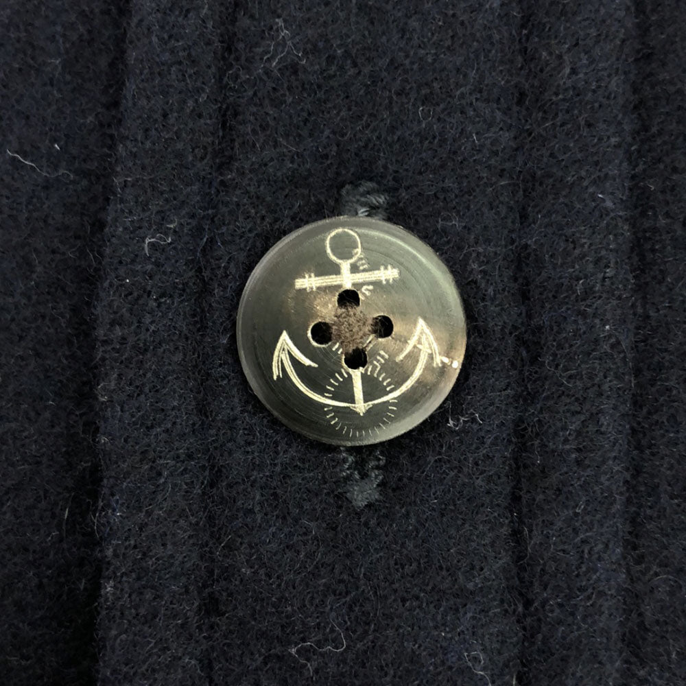 BLUE BLUE ブルーブルー 日本製 ウールブレンド シャツジャケット S ネイビー メンズ