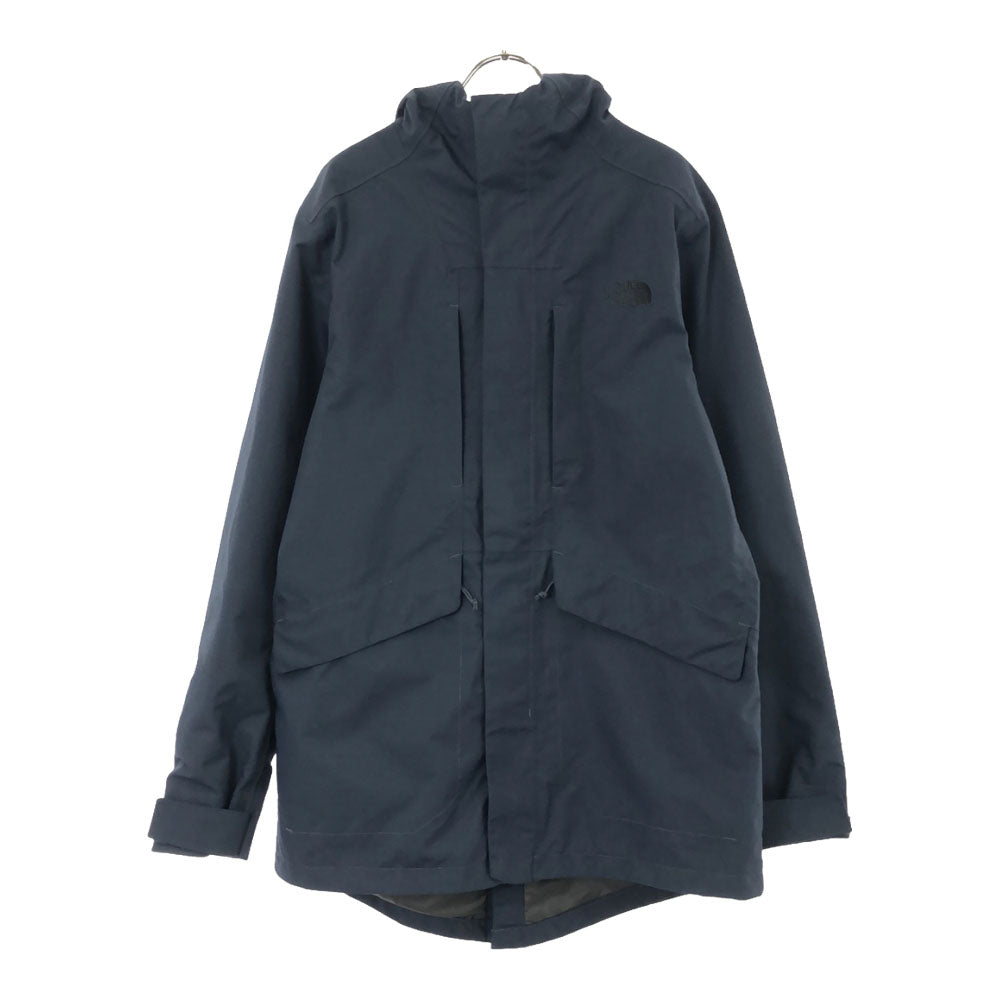 THE NORTH FACE ザノースフェイス ロゴ刺繍 フード付 ナイロンジャケット S ネイビー アウトドア マウンテンパーカー コート メンズ