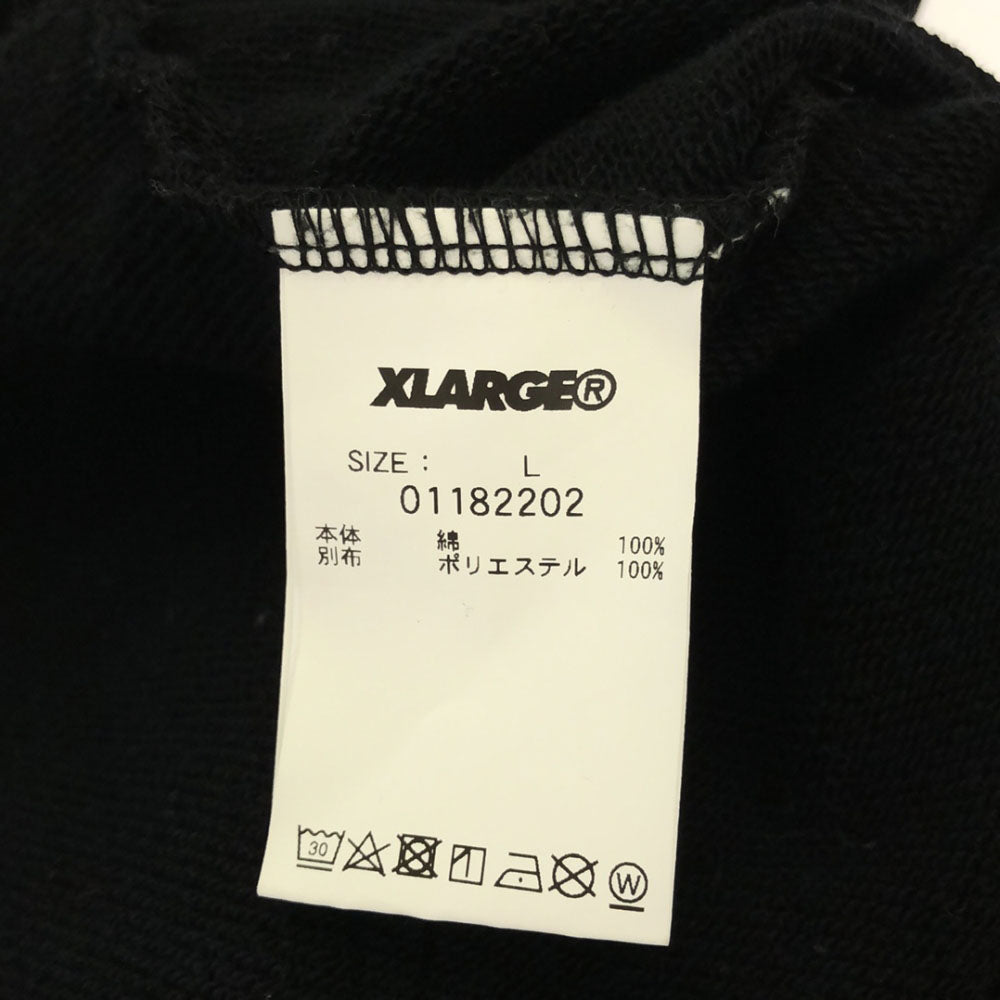 XLARGE エクストララージ プリント 長袖 スウェットパーカー L ブラック プルオーバー トレーナー メンズ