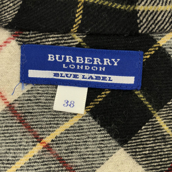 バーバリー ロンドン ブルーレーベル 三陽商会 ウール 長袖 フード付 ニット ワンピース 38 グレー BURBERRY LONDON BLUE LABEL ハーフジップ レディース