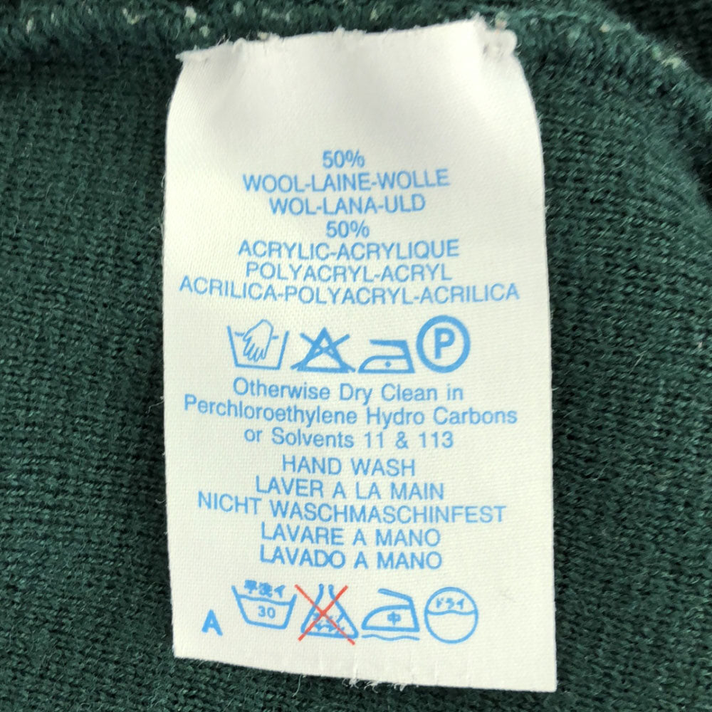 Burberrys バーバリーズ 90s ウールブレンド 長袖 Vネック ニットカーディガン 38 グリーン×ネイビー オールド レディース