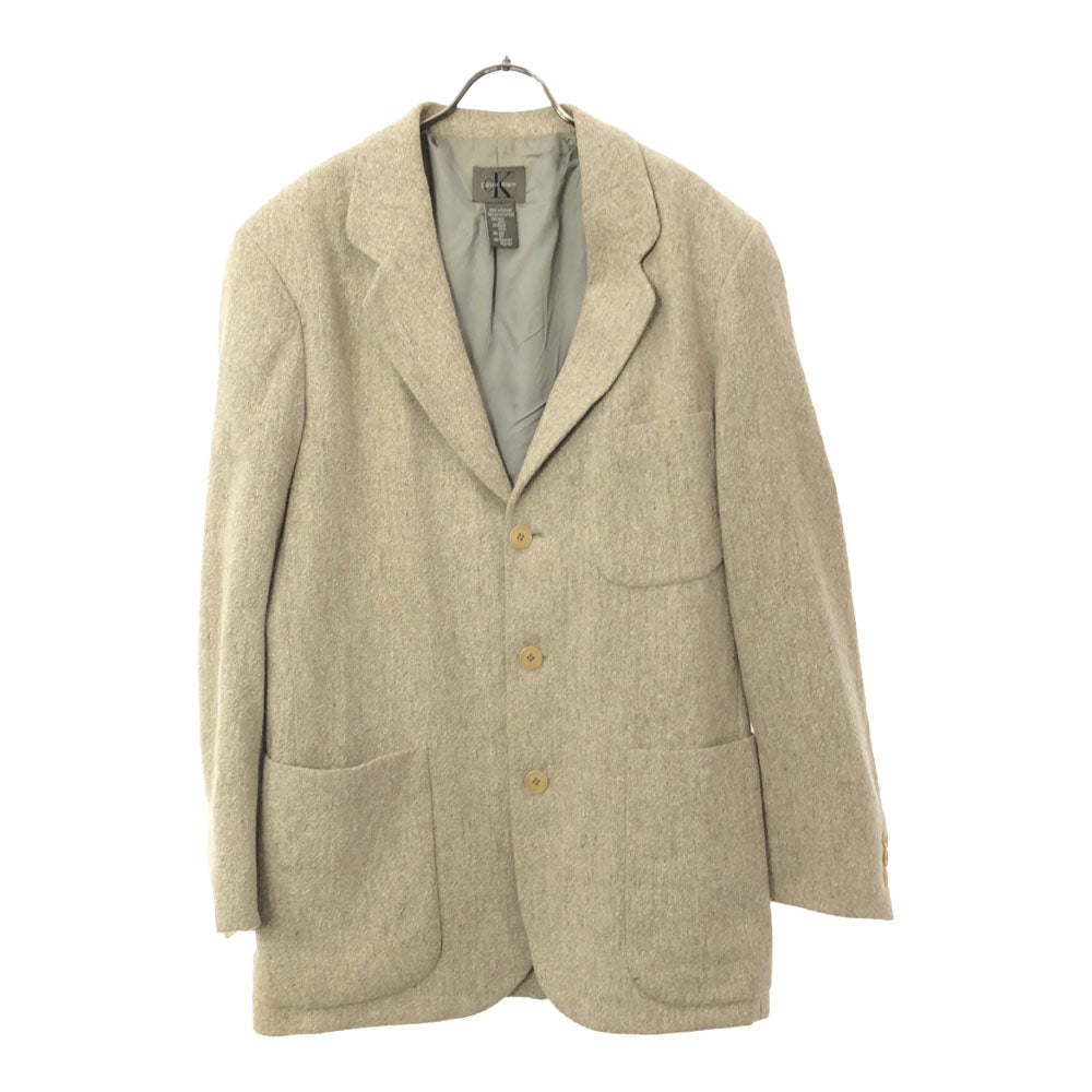Calvin klein カルバンクライン 90s ウールブレンド テーラードジャケット 38 ベージュ系 オールド メンズ