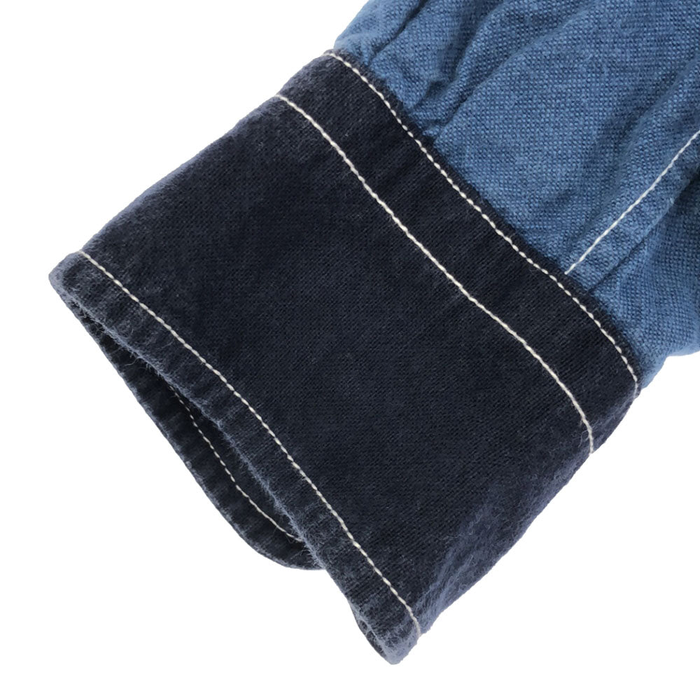 サンカ 日本製 長袖 切替 コットンシャツ BOY ネイビー×ブルー系 Sanca ビームスボーイ レディース