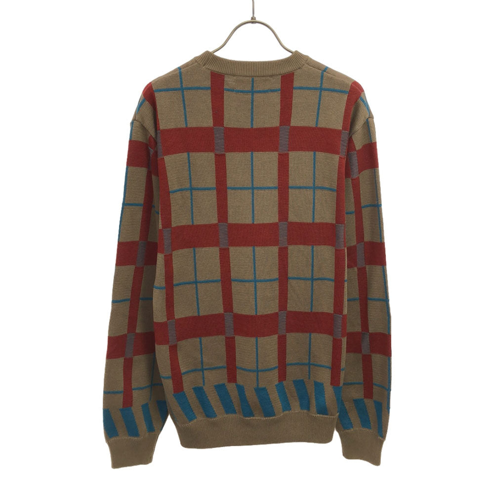 ステュディオス 日本製 チェック柄 長袖 ニット 1 ブラウン系 STUDIOUS セーター メンズ