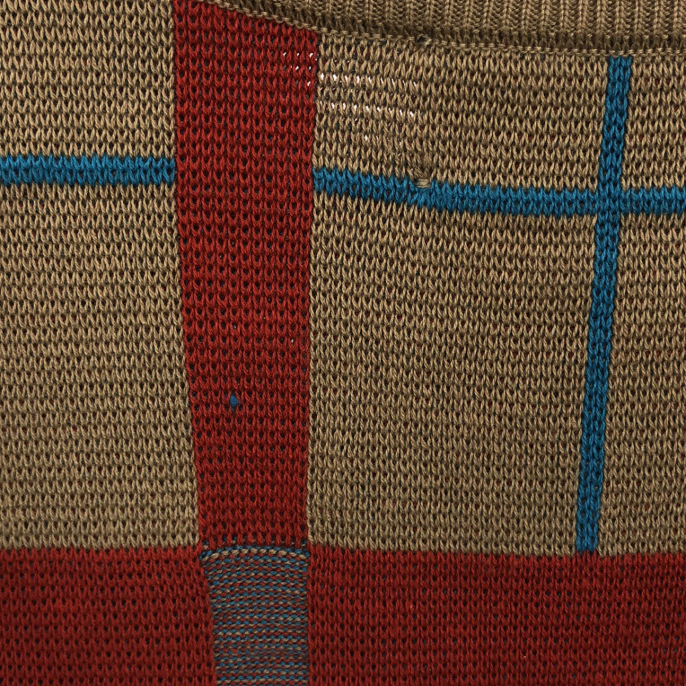 ステュディオス 日本製 チェック柄 長袖 ニット 1 ブラウン系 STUDIOUS セーター メンズ