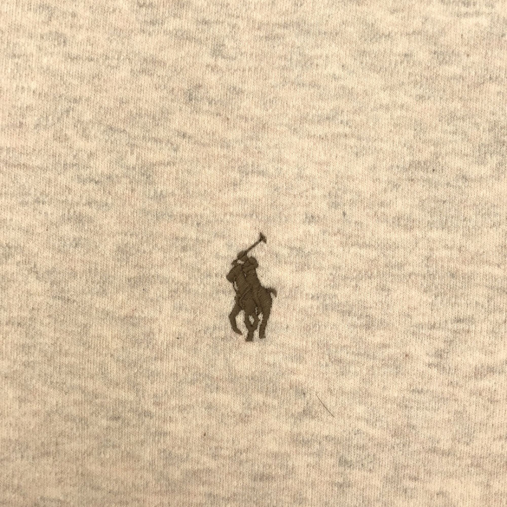 ポロラルフローレン ロゴ刺繍 長袖 スウェット ジップパーカー S ベージュ系 POLO RALPH LAUREN 裏起毛 メンズ