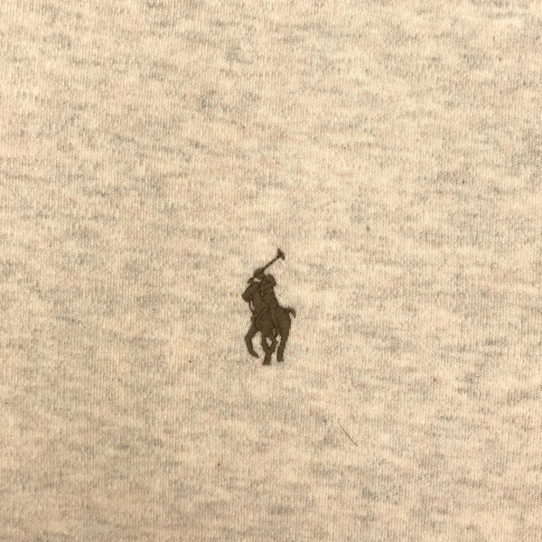 ポロラルフローレン ロゴ刺繍 長袖 スウェット ジップパーカー S ベージュ系 POLO RALPH LAUREN 裏起毛 メンズ