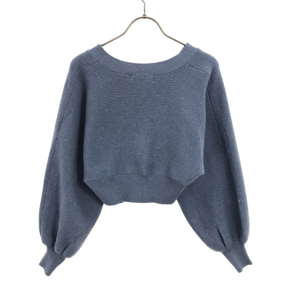 Lily Brown リリーブラウン 長袖 ラメ入り ニットカーディガン FREE ブルー系 ショート丈 LFKB235902 レディース