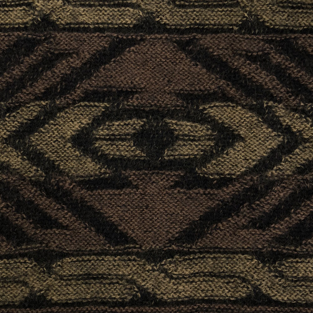 未使用 ガッシュ 日本製 ウール100% 総柄 長袖 ニット L セーター メンズ