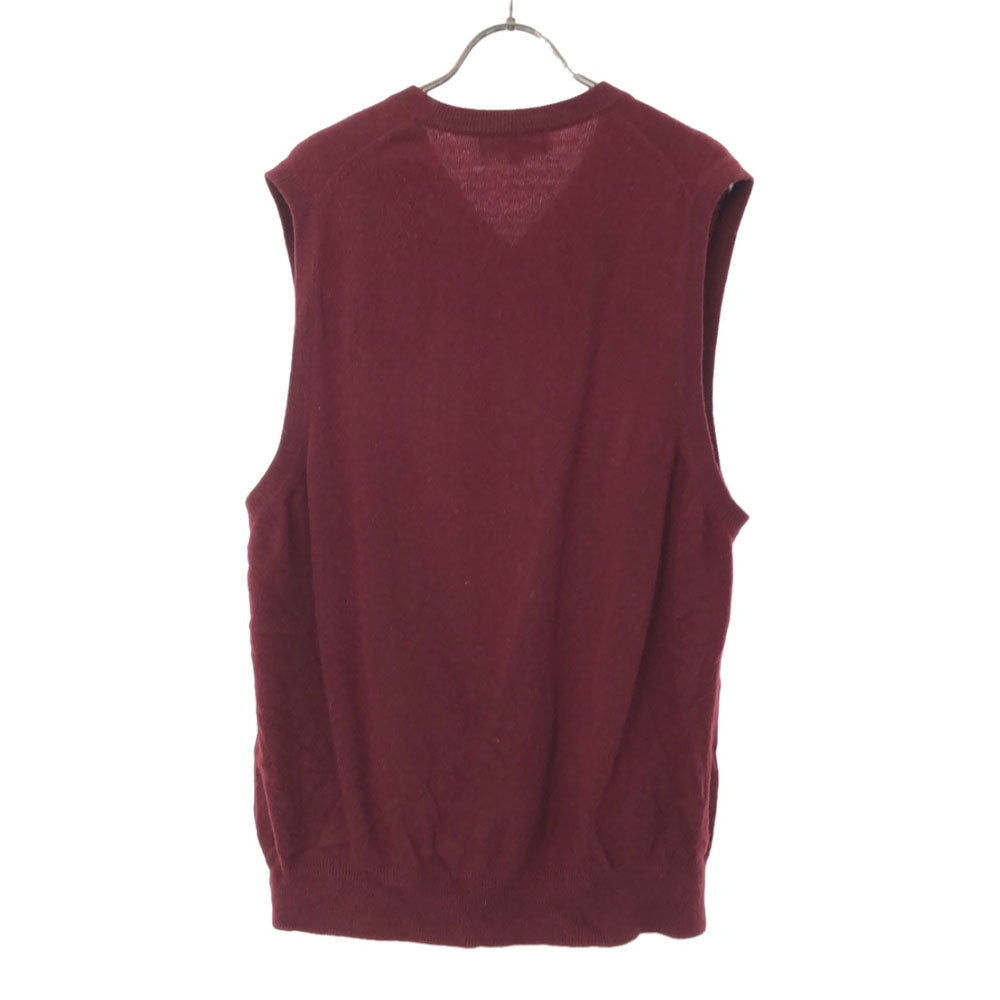 mila schon ミラショーン カシミヤ100％ Vネック ニットベスト M レッド系 メンズ