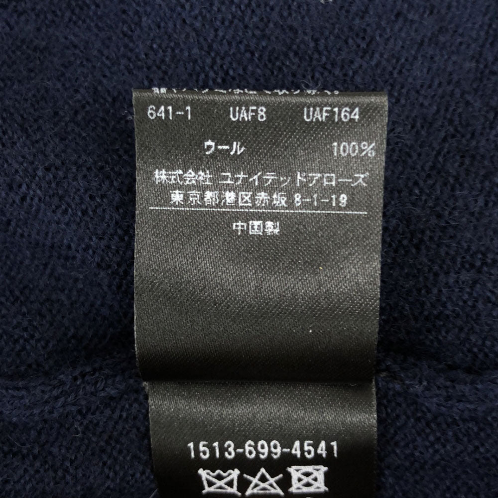 ユナイテッドアローズ ウール 長袖 Vネック セーター ネイビー UNITED ARROWS ニット サイドスリット レディース